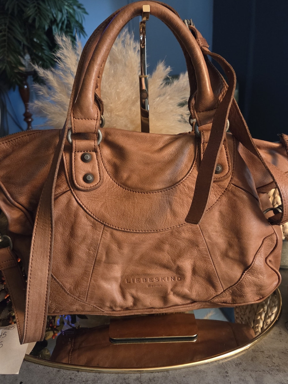 Liebeskind Berlin Brown 100% Leather Satchel Crossbody Shoulder Bag